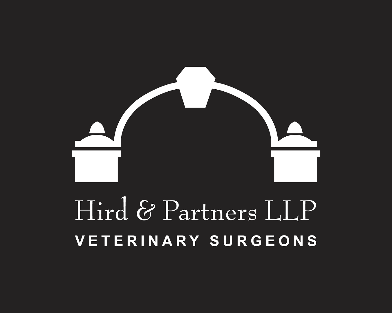 Hird and Partners LLP logo on a black background