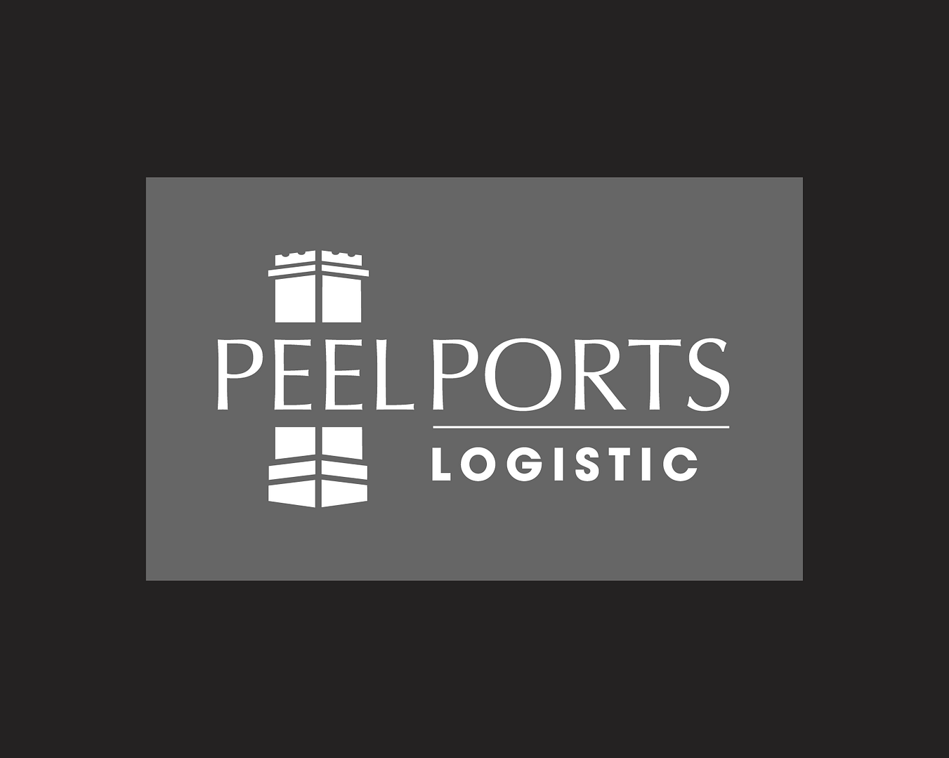 Peel Ports Logistics logo on black background