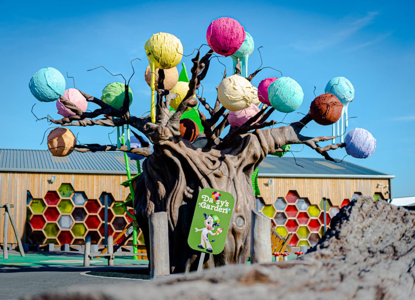 Ice cream-themed tree at Daisy’s Garden, Ice Cream Farm, Cheshire